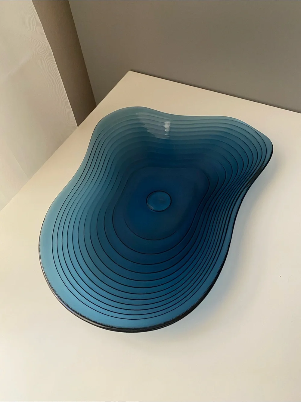 IKEA HÄCKPOPPEL decorative bowl blue 24 cm